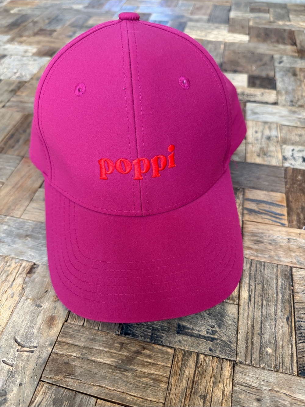Poppi Embroidered Pink Baseball Cap